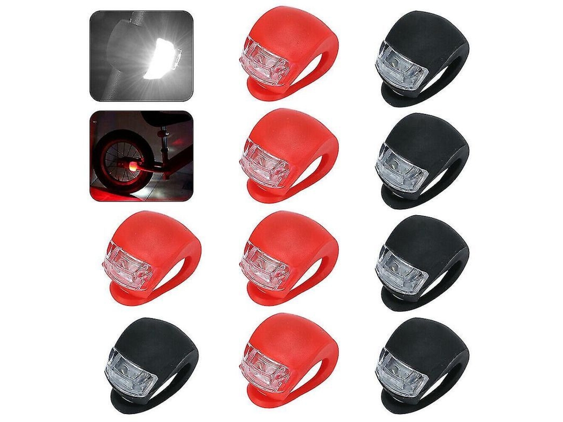 Yuru kit de Luzes para Bicicleta 10 Unidades: Luz Dianteira, Traseira e de Roda Led em Silicone com 3 Modos de Iluminação