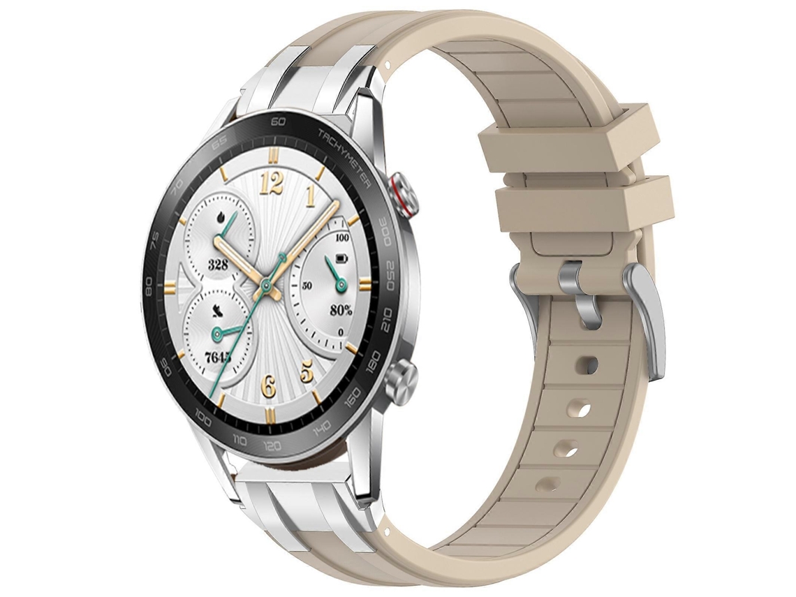 Pulseira De Silicone Royal De 22 Mm Com Fecho De Liberação Rápida Prateado