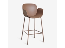 Sklum Pack De 2 Bancos Altos Em Polipropileno E Aço Lynette Polipropileno Castanho Caramelo         ↑75 Cm