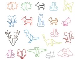 100 Clipes de Papel em Formato Único, com Núcleos Classificados, Macios e Divertidos, Marcadores de Página Metálicos, Clipes para