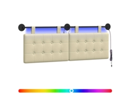 Conjunto 1 Cabeceira Suspensa Vidaxl Creme Couro Sintético (130 X 55 X 5 Cm)
