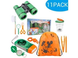 Primerox kit de Exploração Outdoor para Crianças 11pcs com Binóculos, Lanterna e Captura de Insetos
