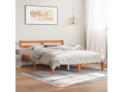 Vidaxl Cama Sem Colchão 120x190 Cm Madeira Pinho Maciça Castanho-mel