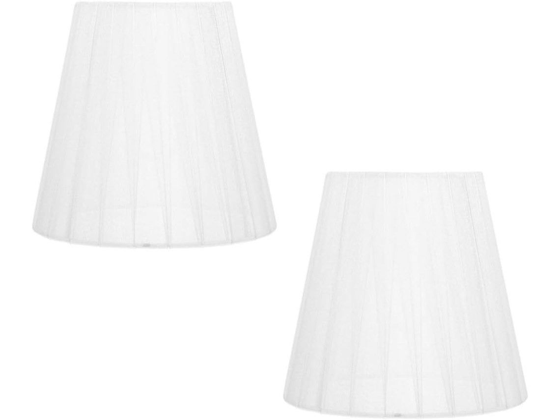Conjunto De 2 Abajures Decorativos E14 Em Tecido Transparente
