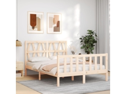 Vidaxl Cama Sem Colchão 140x200 Cm Madeira De Pinho Maciça