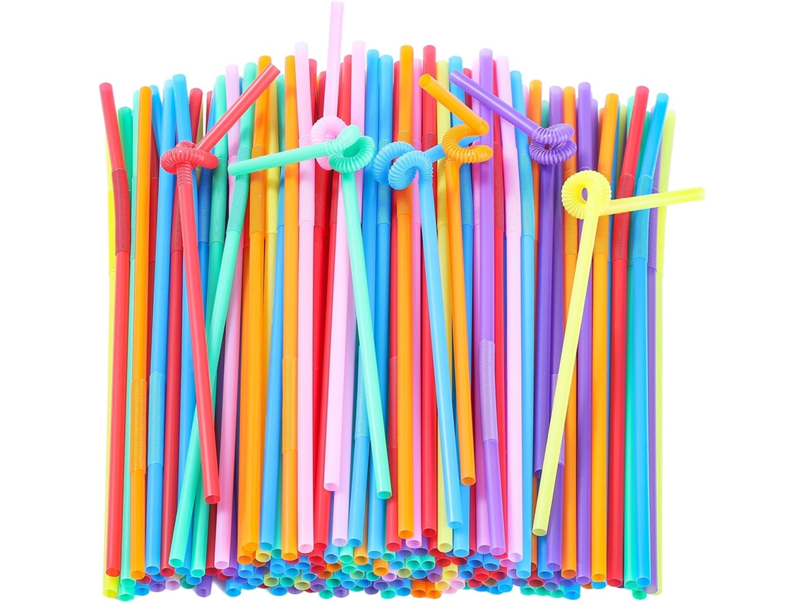 400 Canudos Descartáveis Canudos Coloridos E Flexíveis Cuich