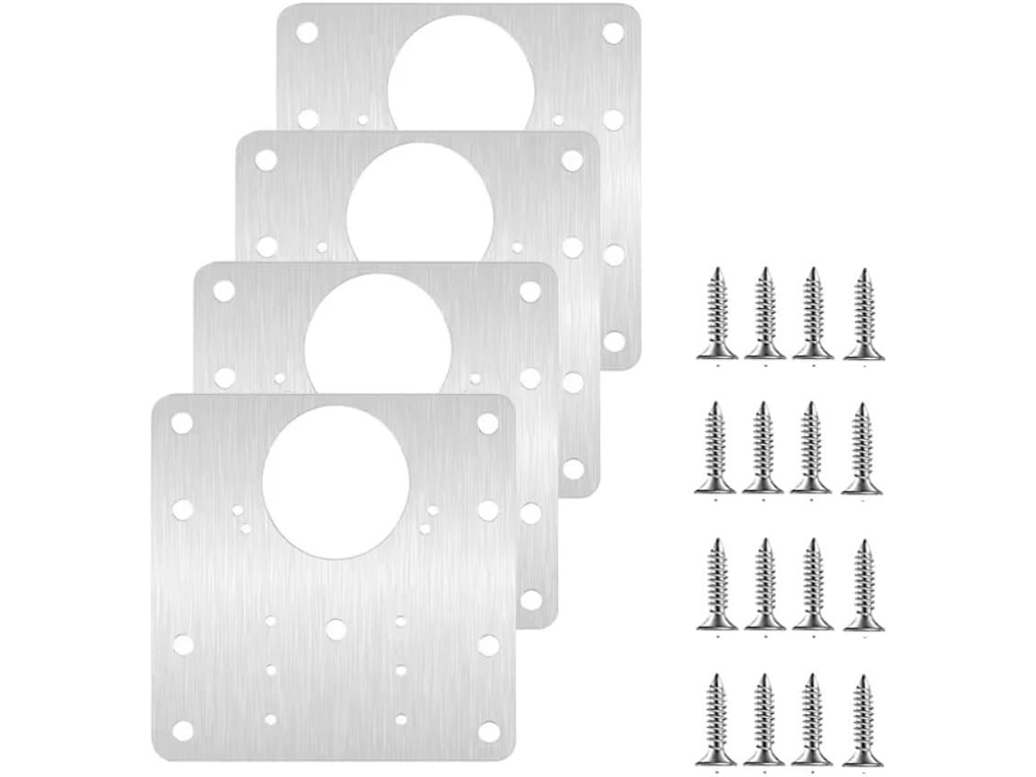 Kit De Reparo Dobradiças Para Armários Com Suportes Fixação Plana Furos, Placa De Montagem Para Dobradiças Portas