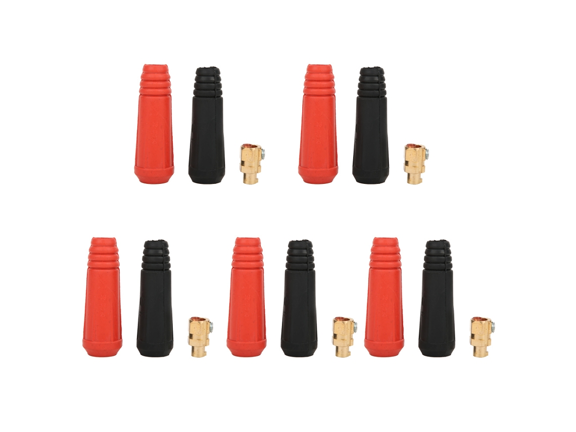 5 Peças Conector De Máquina De Solda Estilo Europeu Rápido 10-25mm² Largo Vermelho E Preto