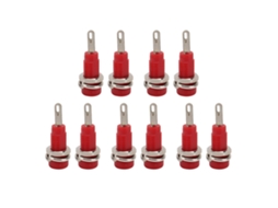 Conjunto de 10 Tomadas Banana 2mm J.40003 para Instrumentos Eletrônicos Vermelho S/MARCA