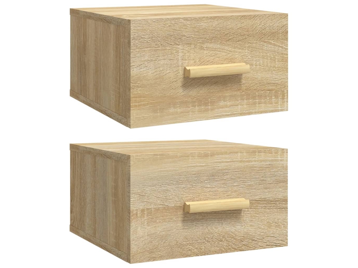 Wall-mounted Bedside Cabinet, Wall-mounted Bedside Cabinets Vidaxl Marrom Madeira Processada (n/a)