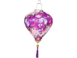 Lanterna Decorativa Suspensa Para Festas, Feita De Tecido E Metal, Leve E Fácil De Pendurar, Estampada.
