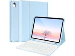 Lurelia Capa Com Teclado Para Tablet Ipad Pro 11 2018/2020/2021/2022, Azul Nuvem, Couro