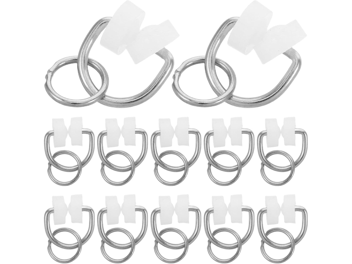 Pacote Com 50 Ganchos De Nylon Chenille Argolas Metal