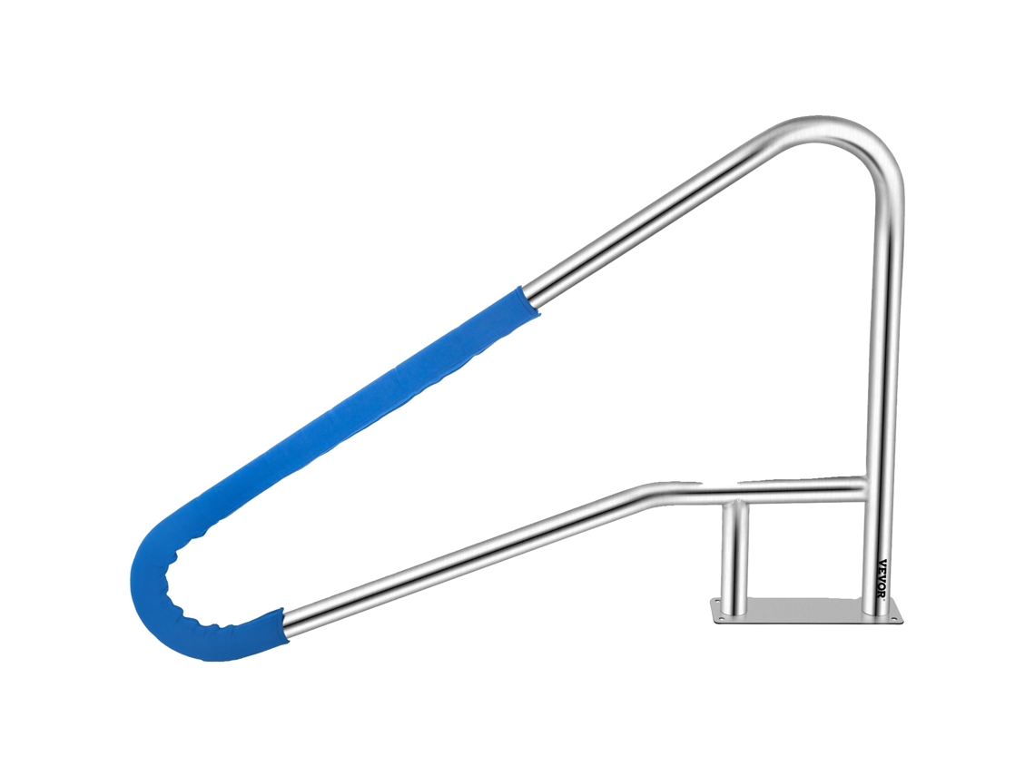 Corrimão De Piscina, 30x22", Aço Inoxidável 304, Capacidade 250lbs, À Prova De Ferrugem, Cabo Azul, 55 Polegadas