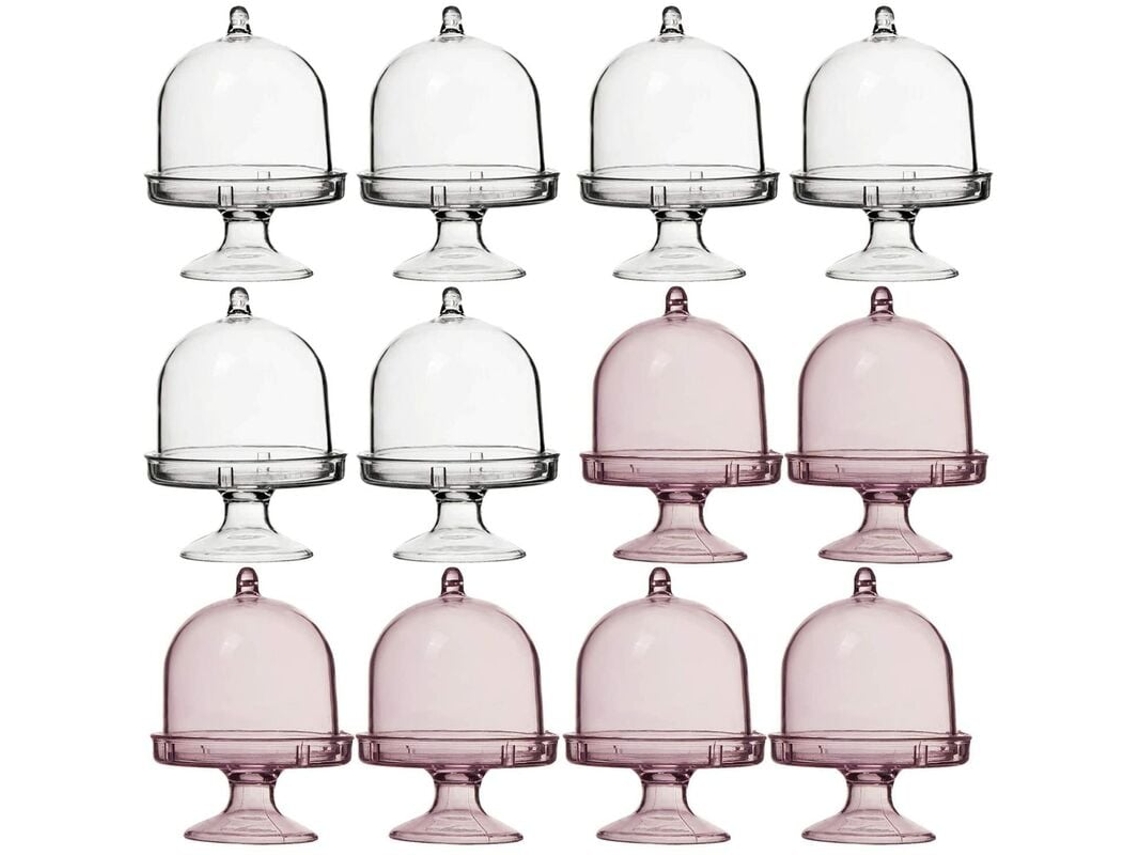 Mini Suporte Para Bolo Chique Para Festas De Casamento, Descartável E Reciclável, Aprimore Seu Evento Com Elegância E Praticidade (12 Peças)