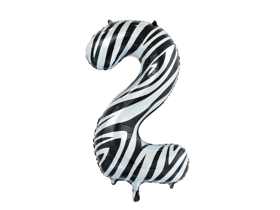 Balão WEFIESTA Alumínio Número 2 Zebra