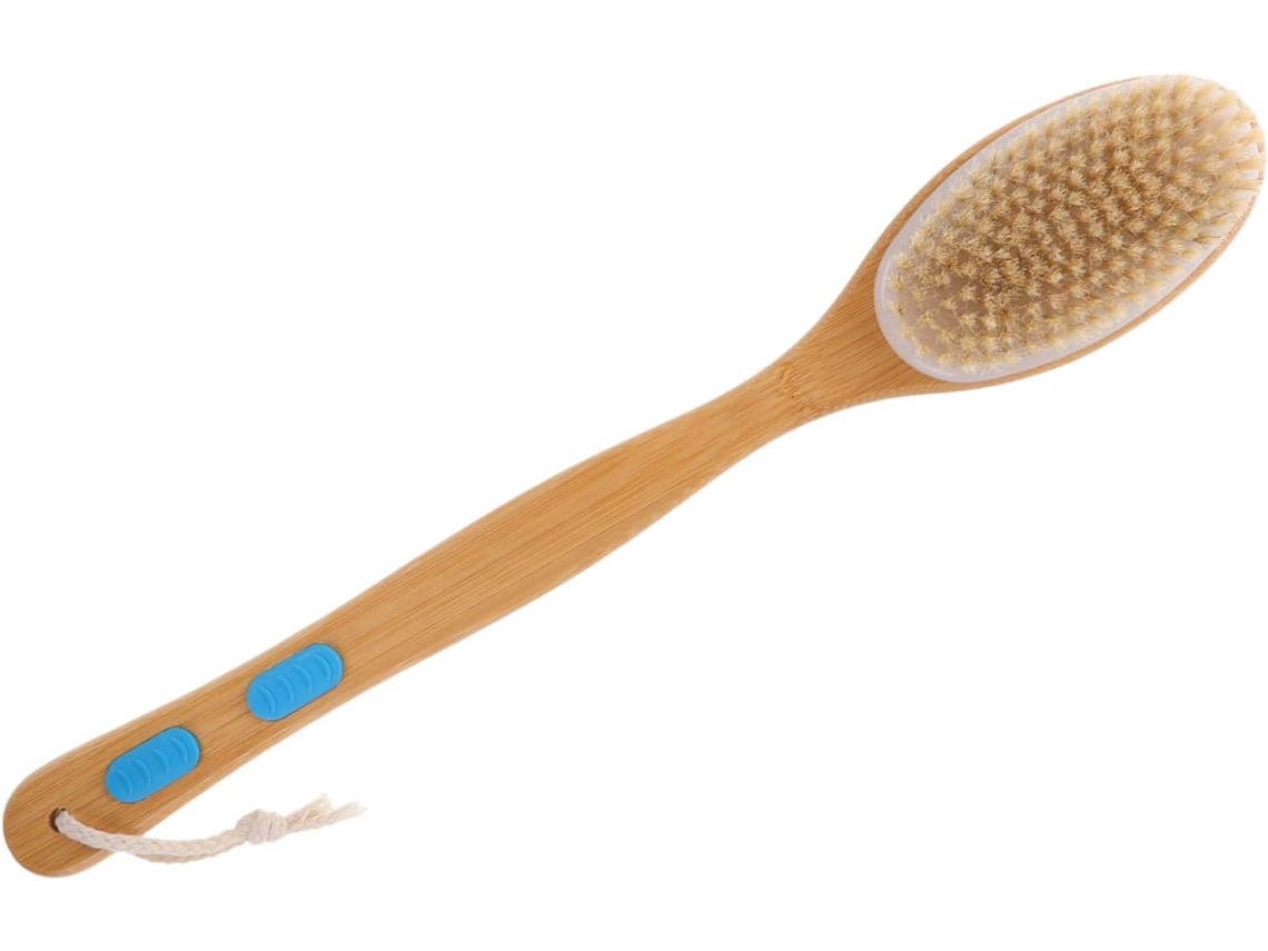 Escova De Banho Esfoliante Com Cabo Longo, Cerdas Macias E Cabo Ergonômico Para Limpeza Esfoliação Corporal