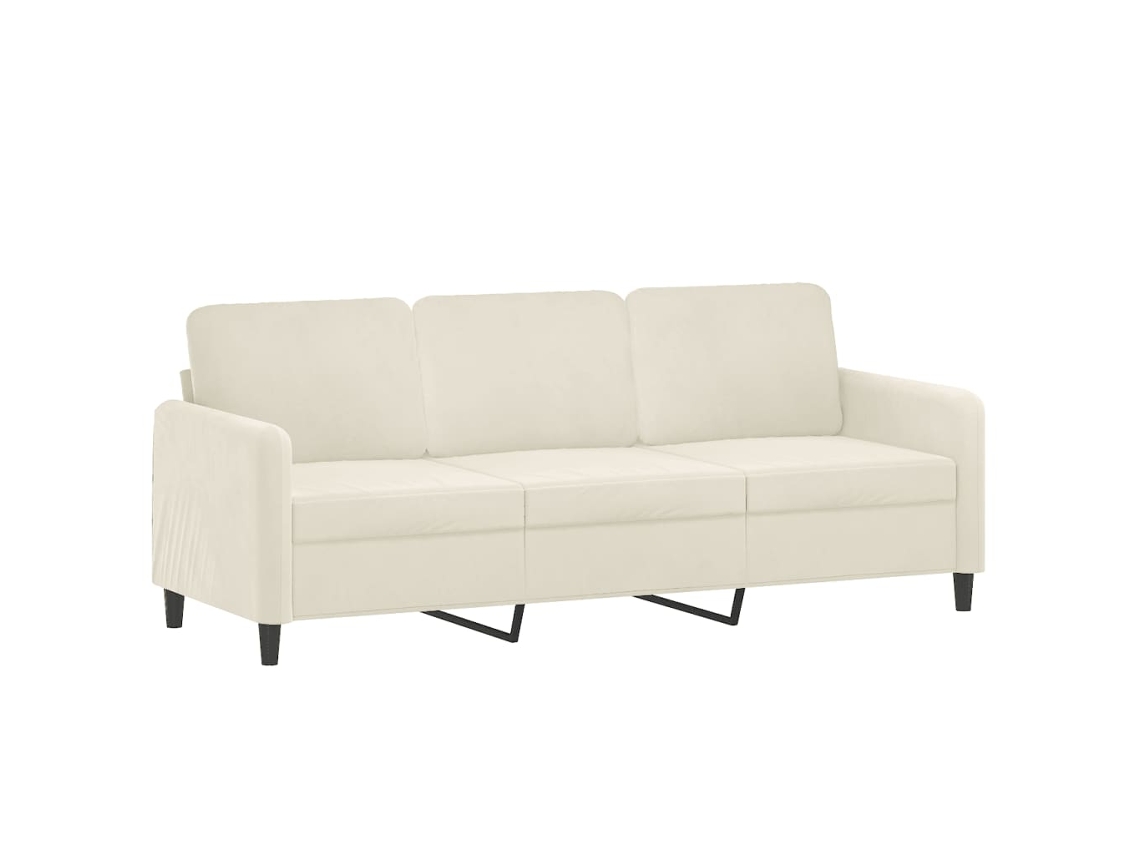 3-seater Sofa, 3-seater Sofas Vidaxl Creme Veludo (n/a)
