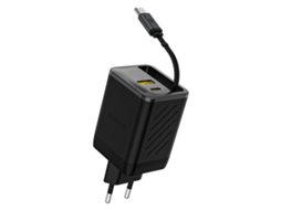 Carregador USB a USB-C, 67W, com cabo retrátil, DUDAO