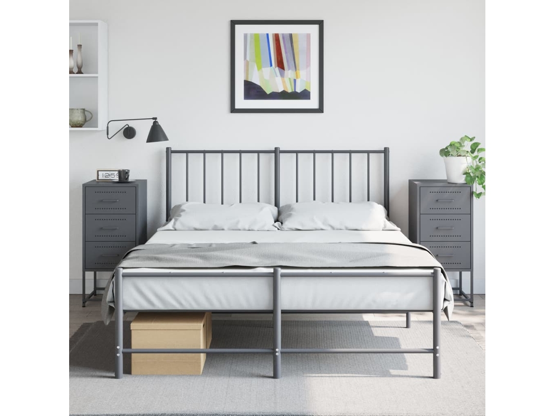 Vidaxl Mesas De Cabeceira 2 Pcs 36x39x78 Cm Aço Antracite