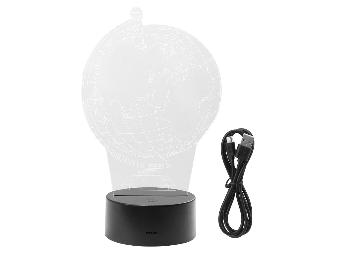 Luz Noturna Led com 7 Cores Lâmpada Óptica Globo Decoração Residencial Presente | S/MARCA