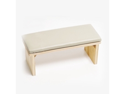 Reposo De Brazo Para Uñas Estilo Japonés Almohada De Mano De Manicuría Suave Cuero Pu Madera Capa Doble Gris Leche
