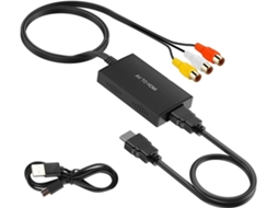 Conversor AV para HDMI AQUAFORGE, Entrada RCA, Saída de Vídeo e Áudio