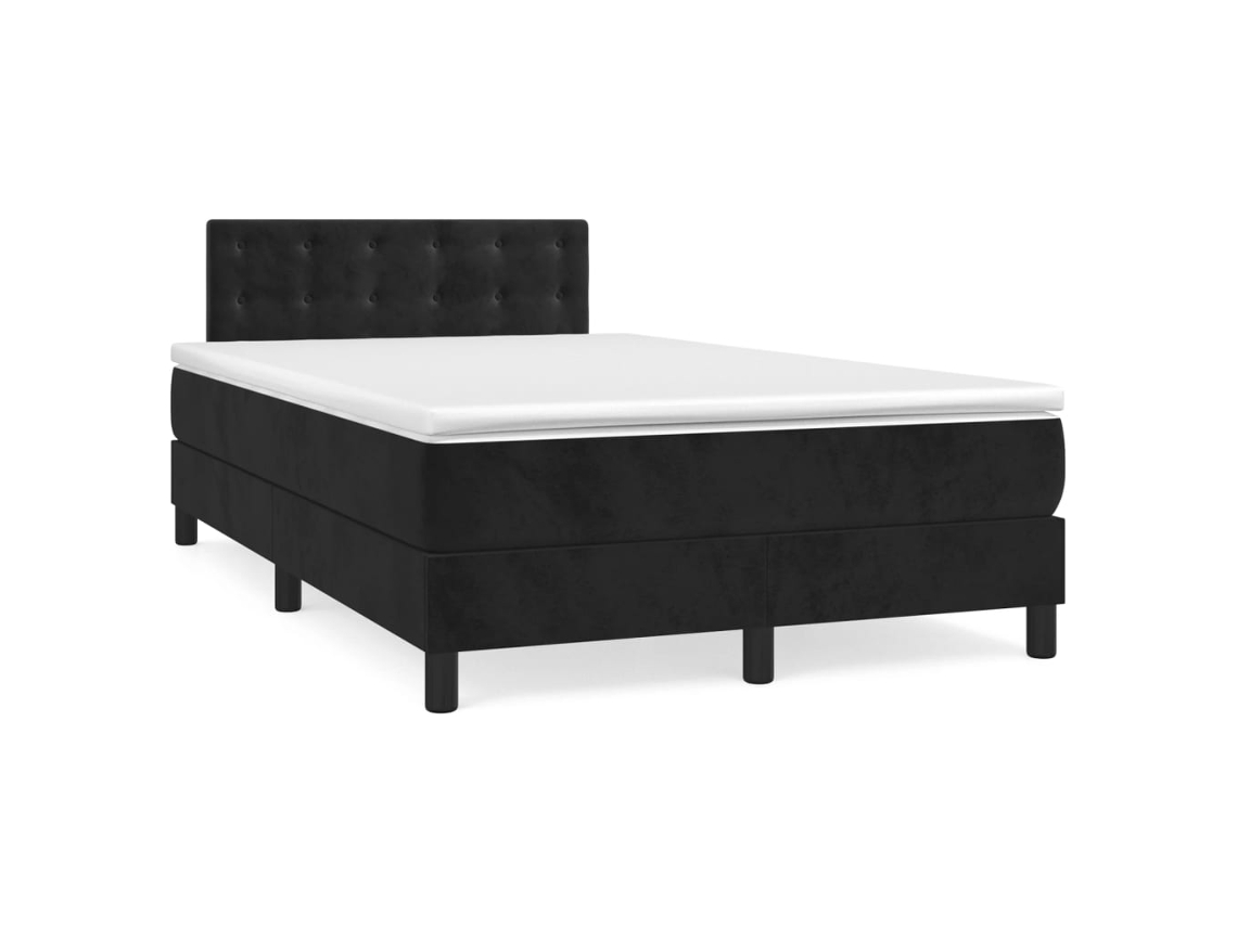 Vidaxl Cama Boxspring Com Colchão 120x190 Cm Veludo Preto