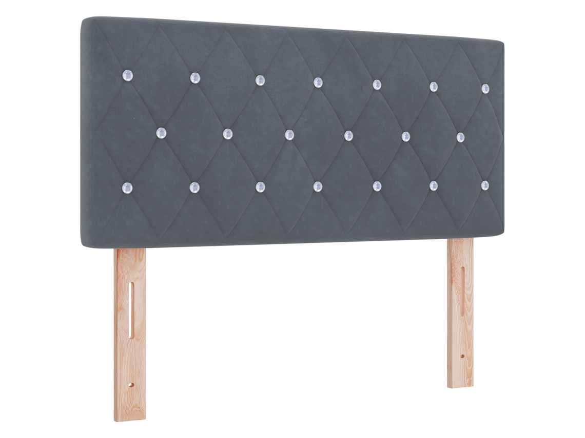 Conjunto 1 Cabeceira Estofada Vidaxl Cinzento Veludo (90 Cm)