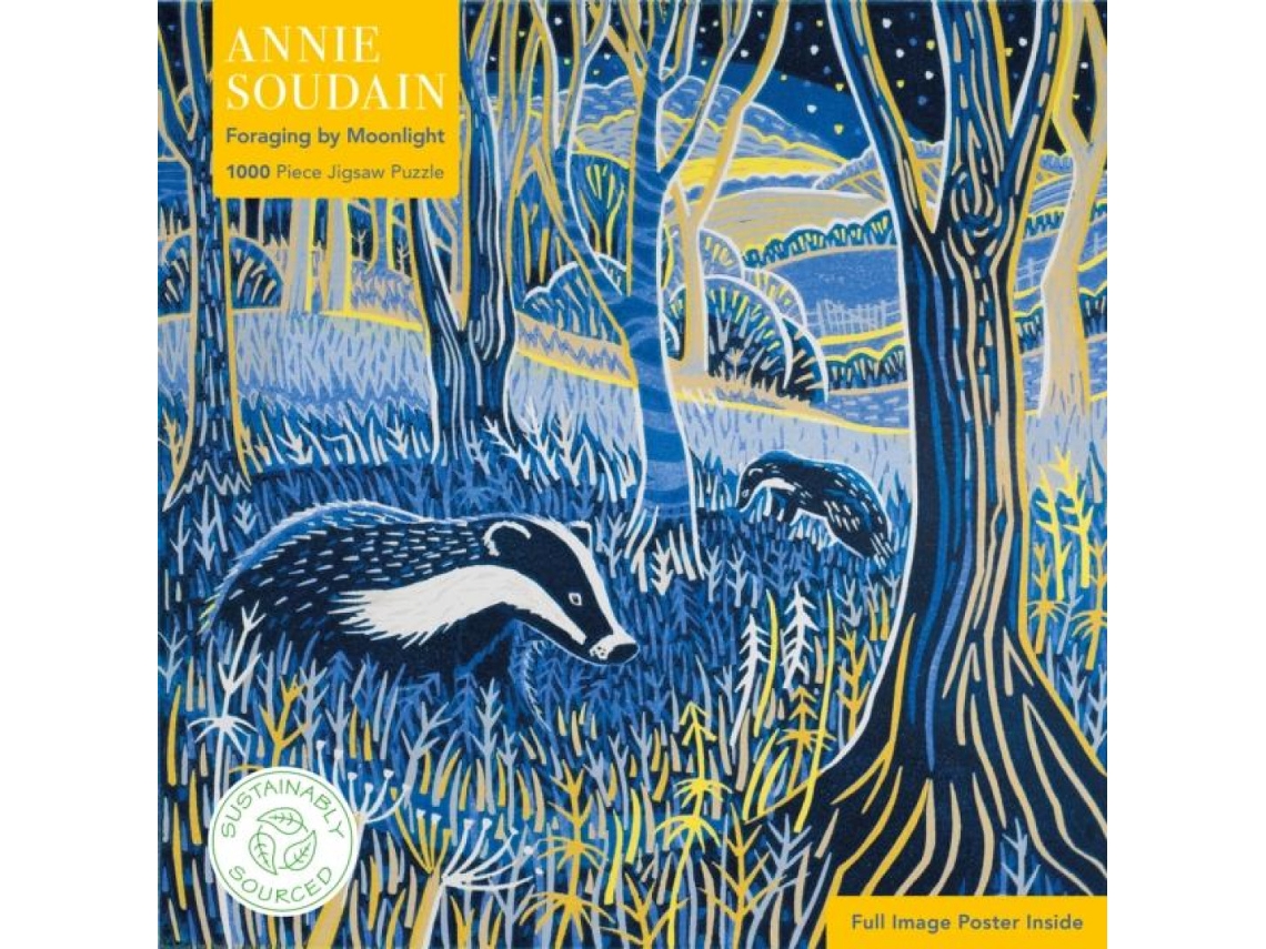 Livro Adult Sustainable Jigsaw Puzzle Annie Soudain Foraging by Moonlight de Flame Tree Publishing (Inglês)