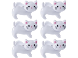 Prendedores De Roupa Amosfun Em Formato Gato, 6 Peças, Ferro Branco, À Prova De Vento, Leves E Versáteis Para Colchas