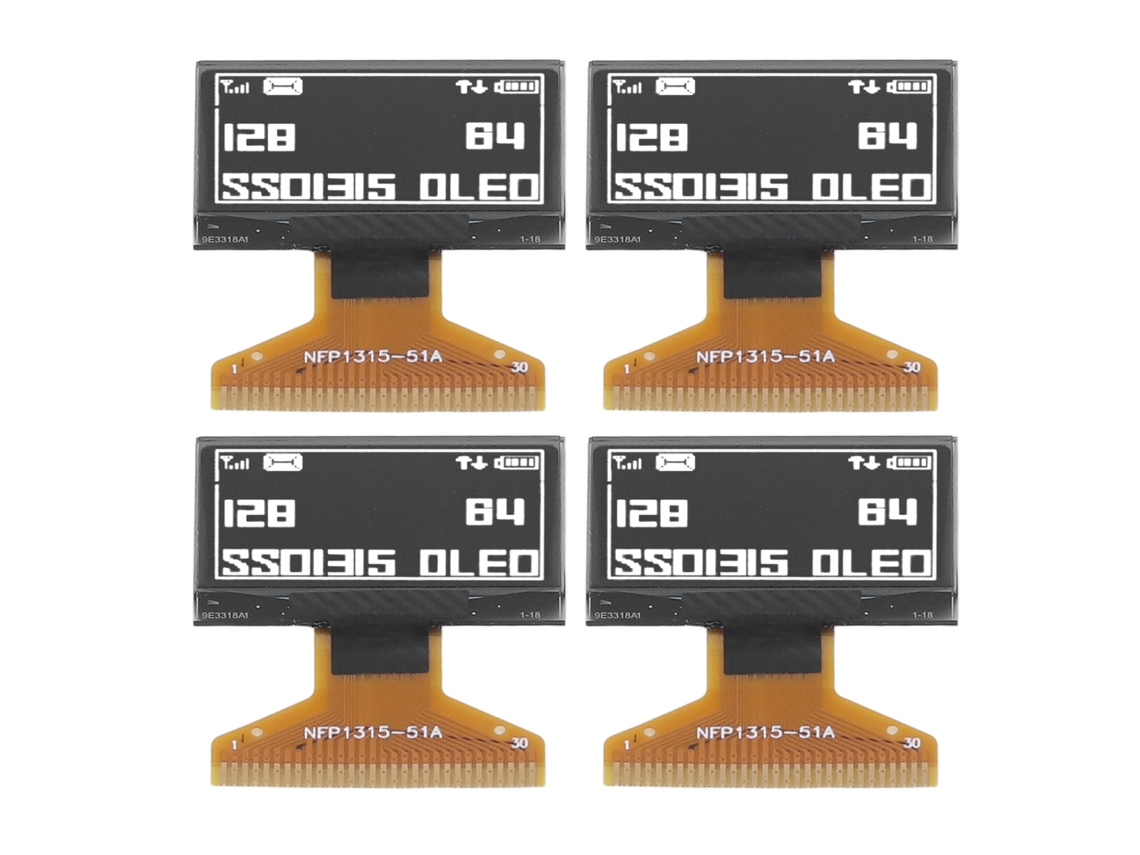 4 Peças Módulo De Tela Lcd 128x64 0.96 Polegadas 30pin Camada De Plástico Fina Tela Branca