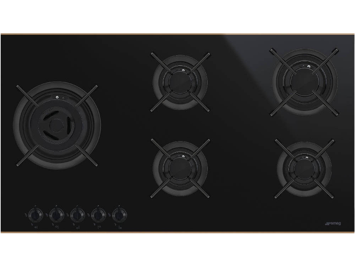 Placa de Gás SMEG DSN PV695LCNR (Gás Natural - 90 cm - Preto)