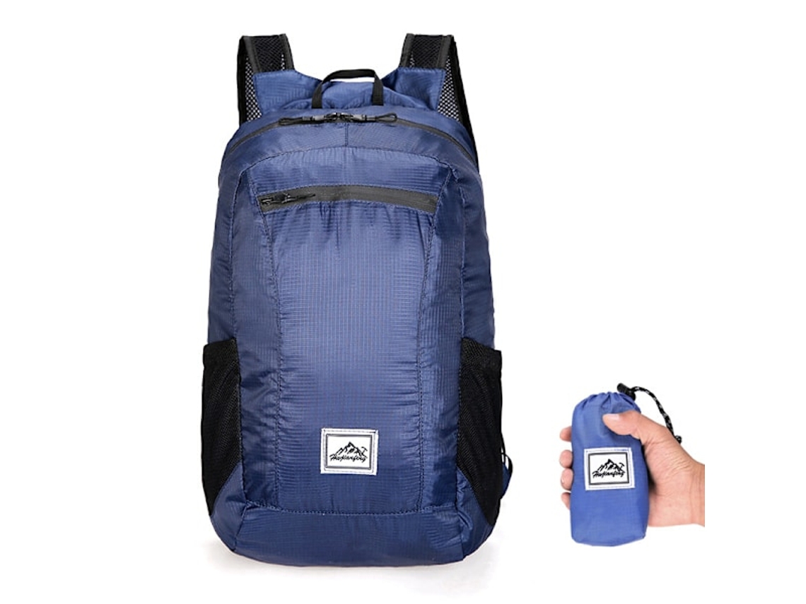 Mochila Dobrável De 15 Litros Para Camping, Viagens E Escola, Oferta Especial Azul Marinho