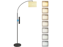 Luminária De Chão Com Controle Remoto, Cúpula Ajustável, 11 Temperaturas De Cor E 11 Níveis De Brilho, Temporizador, Preta.