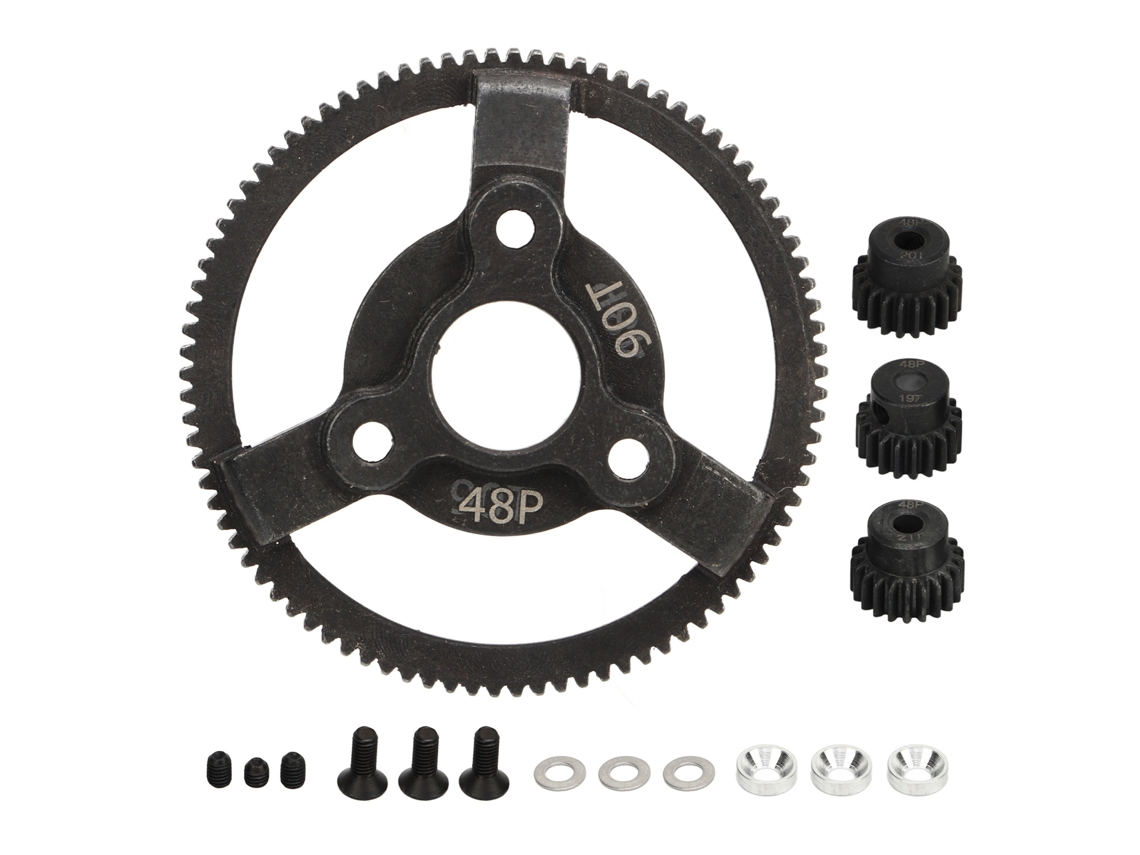 Mali conjunto de Engrenagens Aço 48p 90t com Engrenagens Pinion 19t 20t 21t para Carro Rc Traxxas Slash 2wd 1/10