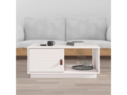 Vidaxl Mesa De Centro 80x80x35,5 Cm Madeira De Pinho Maciça Branco