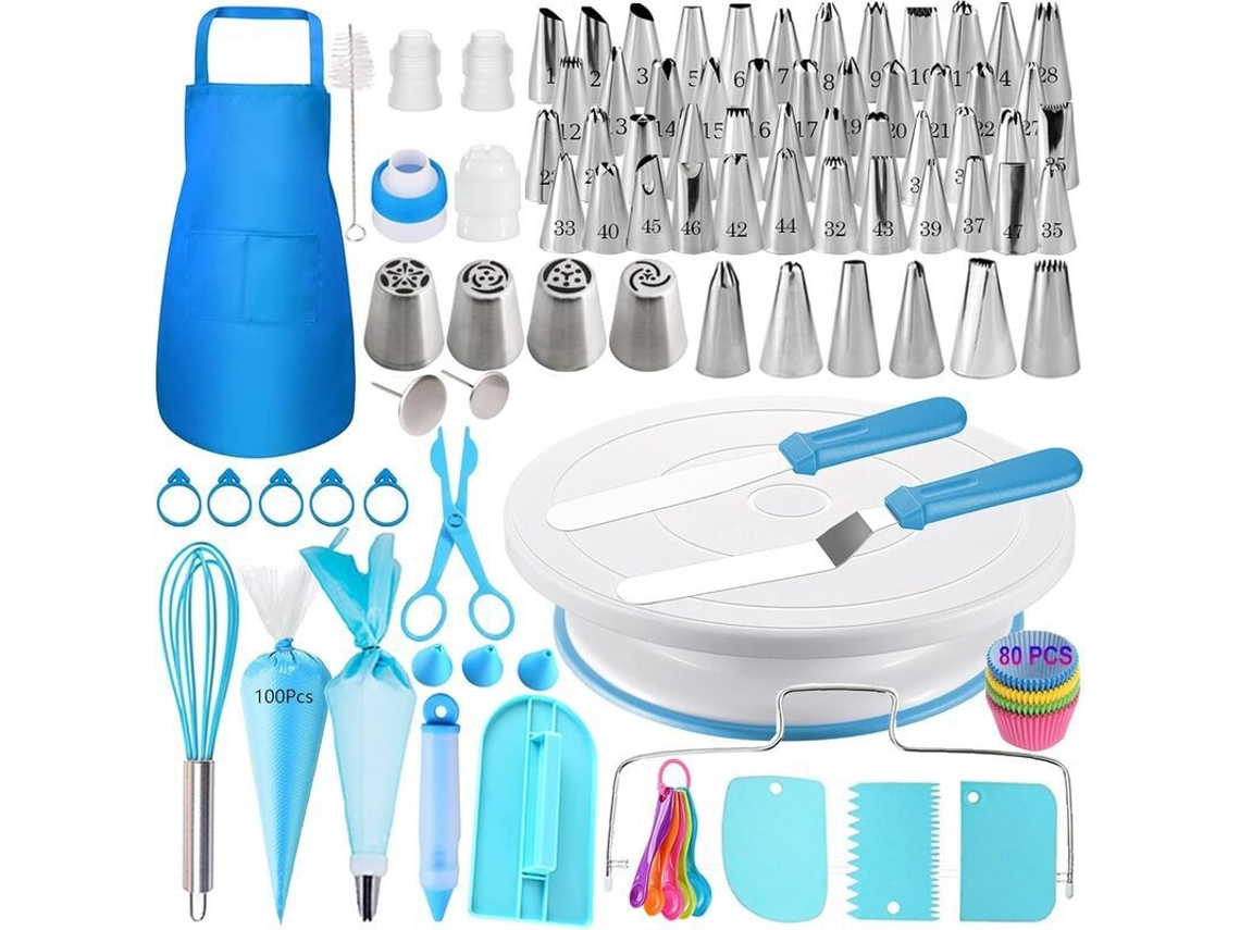 Kit De Confeitaria Com Prato Giratório E Bicos, 268 Peças Elysve