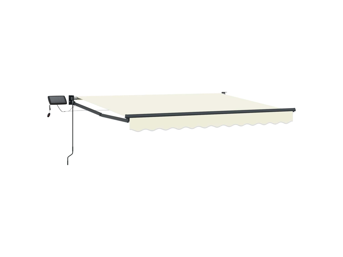 Vidaxl Toldo Retrátil Manual Com Leds Creme 3,5 X 2 M