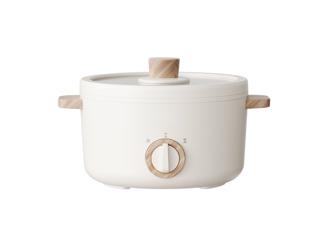 Fogão Elétrico Multifuncional Mini Panela Antiaderente para Ramen Macarrão Sopa Branco