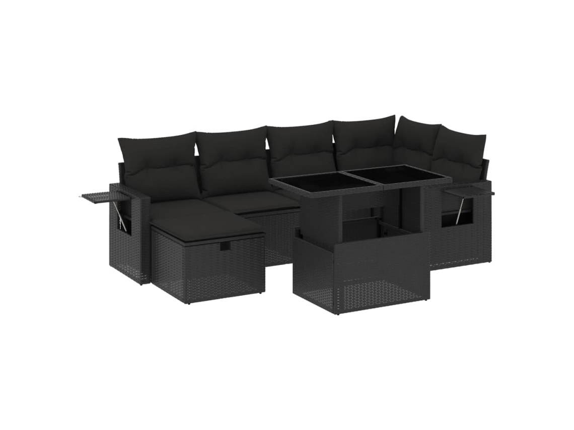 Garden Sofa Set, Garden Sofa Sets Vidaxl Preto Rattan / Vime (n/a)