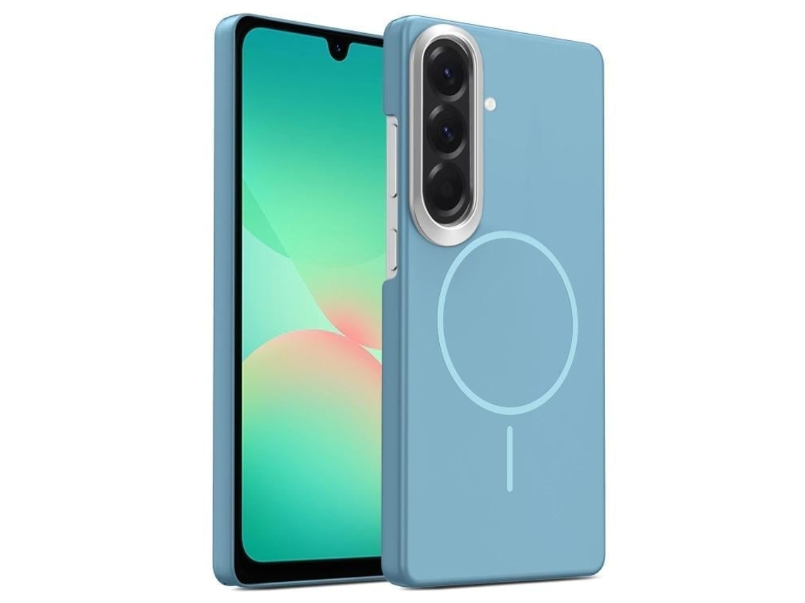 Capa Para Samsung Galaxy A26 5g Fina Circular Magsafe À Prova De Choque Dourada Em Policarbonato Azul Oceano