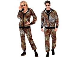Fato de treino com estampa de leopardo neon para adultos