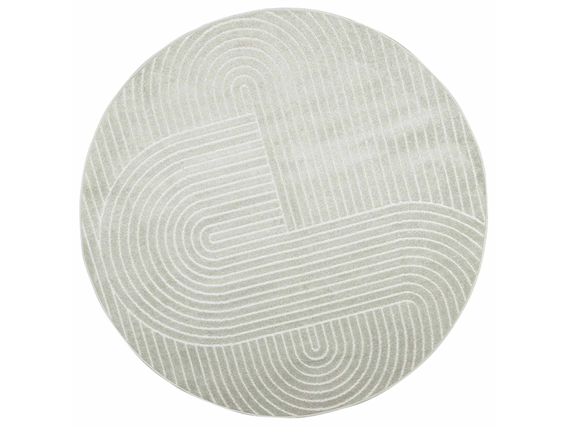 Conjunto 1 Tapete Moderno Vidaxl Verde Poliéster (ø 120 Cm)