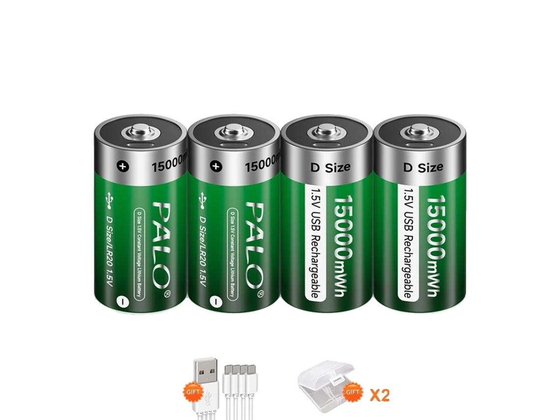 Bateria De Lítio Ion, Carregamento Usb Tipo C, Poder Duradouro,4pçs Oem