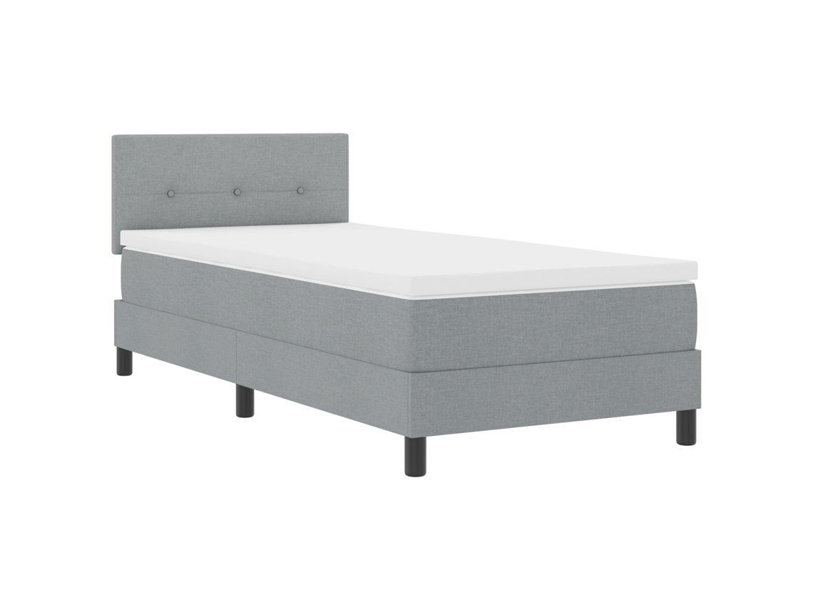 Conjunto 1 Cama Box Vidaxl Cinzento Tecido (90 X 200 Cm)