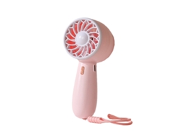 Mini ventilador portátil recarregável via usb com 3 velocidades, silencioso, com alça de silicone e bateria de 350mah BRILVIBERA