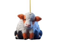 Pendant de Natal Vaca Highland Criativa em Acrílico LAXISCREED
