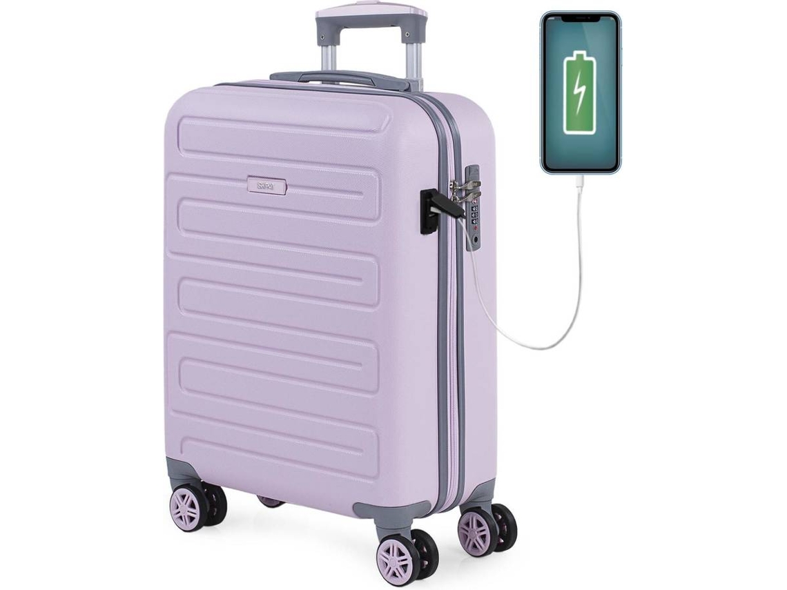 Mala de Cabine SKPAT 4 Rodas ABS Rosa (55x38x20 cm - 34 L)