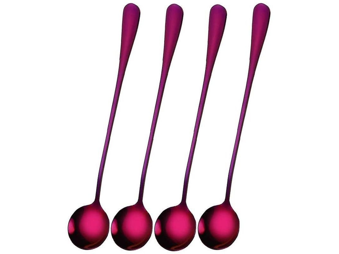 Nova Line colher de Aço Inoxidável Longa para Coquetéis e Milkshakes, 4 Peças